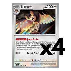 4x Noctowl - 078/131 - SV: Prismatic Evolutions (PRE) Pokemon Playset x4 - Image 1
