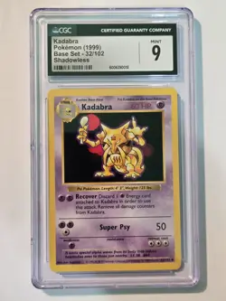 Pokemon TCG Kadabra Shadowless Base Set 32/102 Regular Uncommon CGC 9 - Image 3
