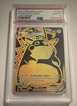 Pokemon Pikachu VMAX Secret Holo PSA 10 Swsh11 Lost Origin TG29/TG30 - Image 1