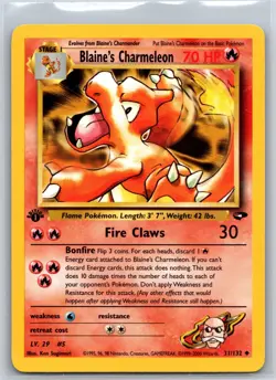 Blaine's Charmeleon 31/132 Uncommon Gym Challenge Pokemon 1st Edition Near Mint - Image 1