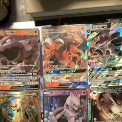 Pokemon TCG 8-Card GX Ultra Rare Holo Lot: Charizard, Mewtwo, Raichu - Image 4