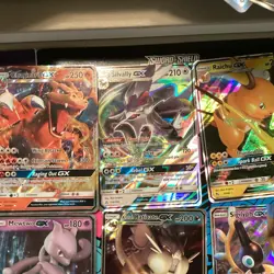 Pokemon TCG 8-Card GX Ultra Rare Holo Lot: Charizard, Mewtwo, Raichu - Image 5