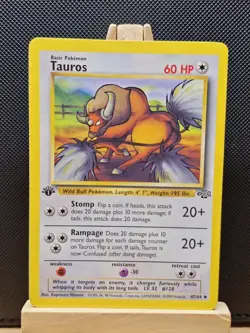 Pokemon 1999 WOTC 1st Edition Jungle Tauros 47/64 - Excellent - Image 1