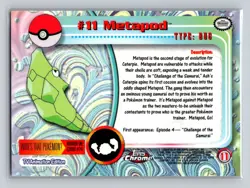 2000 Topps Chrome Pokemon #11 Metapod - Image 2