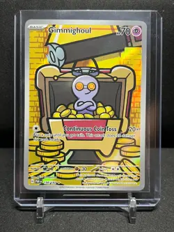 Gimmighoul 198/182 IR Illustration Rare Holo Pokemon 2023 Paradox Rift NM - Image 1