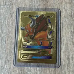 Taurus GX Premium Gold Foil Fan Art Textured Collector Pokemon Card HP 180 - Image 1