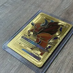 Taurus GX Premium Gold Foil Fan Art Textured Collector Pokemon Card HP 180 - Image 2