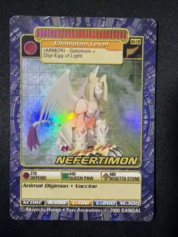 Bandai Digimon Card Nefertimon Bo-130 Digi Battle Holo Foil - Image 1