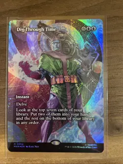 Dig Through Time Borderless FOIL Marvel's Super Heroes MTG 0054 - Image 1