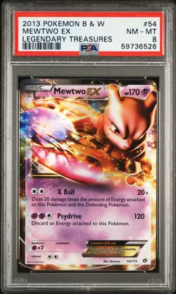 2013 POKEMON BLACK & WHITE LEGENDARY TREASURES #54 MEWTWO EX PSA 8 - Image 1