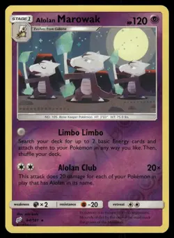 Alolan Marowak 64/181 Rare Team Up Pokemon Reverse Holo Lightly Played - Image 1