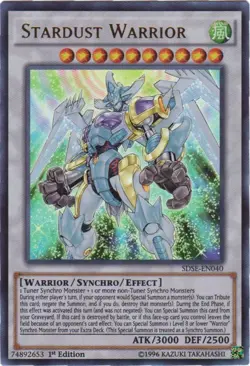 1x (NM) Stardust Warrior - SDSE-EN040 - Ultra Rare - 1st Edition YuGiOh - Image 1