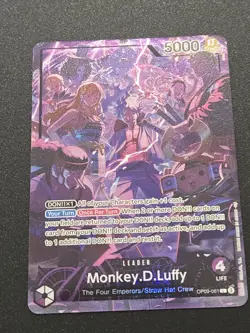 NM Monkey.D.Luffy OP09-061 Alt Art Leader 2nd Anniversary Four Emperors - Image 2