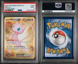 2023 Pokemon Mew En-151 Mew EX Hyper Rare Card #205/165 PSA 9 Mint - Image 3