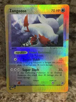Pokemon TCG Zangoose EX Sandstorm 14/100 Reverse Holo Holo Rare MP - Image 1