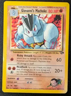Pokemon Card - Giovanni's Machoke 42/132 Unlimited 42/132 MP Vintage WOTC - Image 1