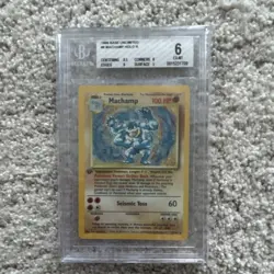 1999 Pokemon TCG Base Set Unlimited Machamp 8/102 Holo Rare BGS 6 English - Image 1