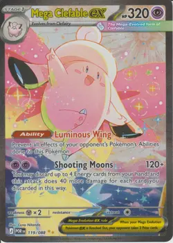 Mega Clefable ex 119/088 Holo Special Illustration Rare Perfect Order Pokemon NM - Image 1