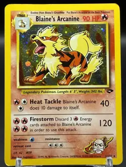 Pokemon Blaine's Arcanine Unlimited Holo Gym Challenge 1/132 - Image 1