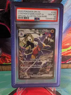 2025 POKEMON CYNTHIA'S GARCHOMP ex SPEC ILLUS RARE DESTINED RIVALS #232 PSA 10 - Image 1