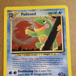 Politoed 8/75 Neo Discovery Holo Pokemon MP Partial Swirl - Image 4