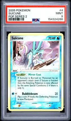 2005 POKEMON POP SERIES 2 #4 SUICUNE PSA 9 - Image 1