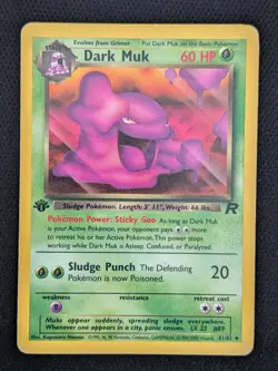 1st Edition Dark Muk 41/82 Team Rocket Pokemon Card WOTC TCG 2000 - Image 1