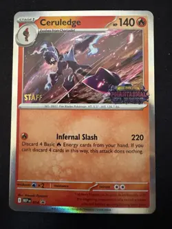 Pokemon TCG - Phantasmal Flames - Ceruledge 014 MEP - STAFF Stamped Stamp - Image 1