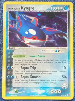 Team Aqua's Kyogre 3/95 holo rare 2004 EX Team Aqua vs Team Magma - HP / DMG - Image 1