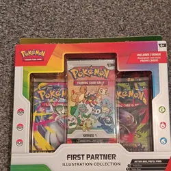 Pokemon TCG First Partner Illustration Collection Series 1 Promo 3 Packs 3 Cards - Image 1