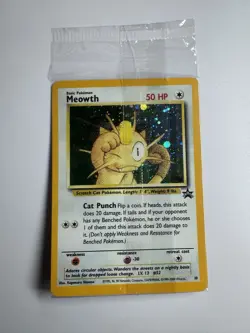 Pokemon TCG Sealed Meowth Black Star Promos Holo Card Nintendo Game Boy Stamp - Image 1