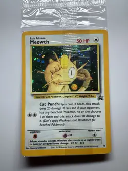 Pokemon TCG Sealed Meowth Black Star Promos Holo Card Nintendo Game Boy Stamp - Image 2