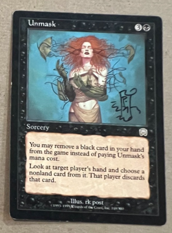 Signed -Unmask - Mercadian Masques - MTG - Magic the Gathering - Signed -RK Post - Image 1