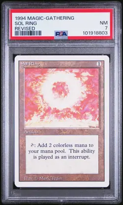 Sol Ring MTG 1994 Magic the Gathering Revised Edition PSA 7 Near Mint Condition - Image 1