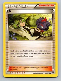 N (Supporter) 105/124 Uncommon Fates Collide Pokemon Lightly Played - Image 1