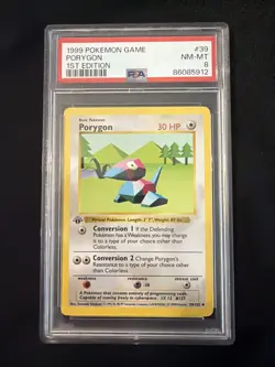 1999 Pokemon Game PORYGON 1ST EDITION 39/102 PSA 8 NM-MT - Image 1