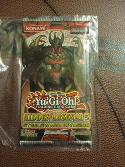YuGiOh Hidden Arsenal 5 Steelswarm Invasion 5cd Sealed Booster Pack 1ST EDITION - Image 2