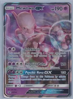 Pokemon Mewtwo GX Promo Holo Card SM196 SM Set 190 HP Basic English - Image 1
