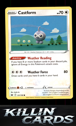 Castform 121/198 Pokemon Common SWSH06: Chilling Reign Card NM - Image 1