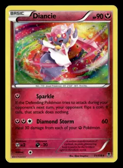 Diancie 71/119 Rare Holo Phantom Forces Pokemon Card - Image 2