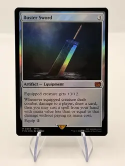 Buster Sword M 0255 Final Fantasy MTG Mythic Foil Card Near Mint Condition - Image 1