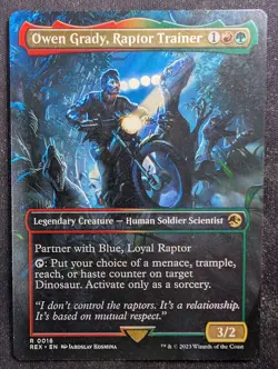 Owen Grady, Raptor Trainer - Borderless - Jurassic World Collection (MTG) - Image 1