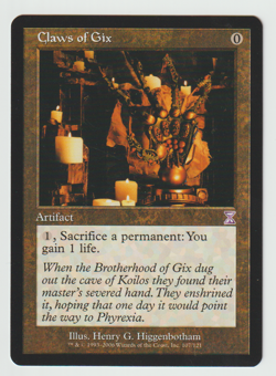 Magic the Gathering MTG Time Spiral Time Shifted #107 Claws of Gix Artifact NM - Image 1