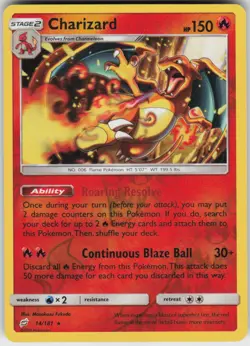 Charizard 14/181 Rare Team Up Pokemon Reverse Holo Near Mint - Image 1
