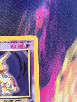 Alakazam LP base set 2 Holo Rare 1/130 English Pokemon TCG Vintage - Image 5