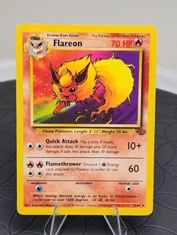 Flareon 19/64 Jungle Non-Holo Rare WOTC Vintage Pokemon Card 1999 Very Good - Image 1
