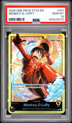 PSA 10 2026 One Piece Starter Deck St29-Egghead #001 Monkey D. Luffy GEM MT - Image 1