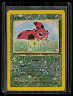 Ledyba 7/18 Southern Islands Reverse Holo Pokemon Card - Heavy Played W/Crease - Image 1