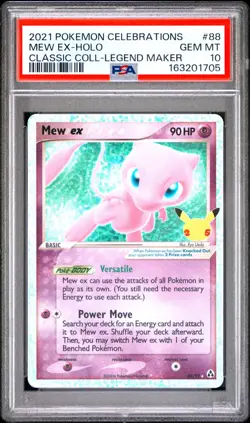PSA 10 Mew EX 88/92 Celebrations Classic 25th Holo Pokemon Card - Gem Mint - Image 2