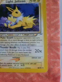Pokemon TCG Light Jolteon Neo Destiny Card 48/105 Regular - Image 4